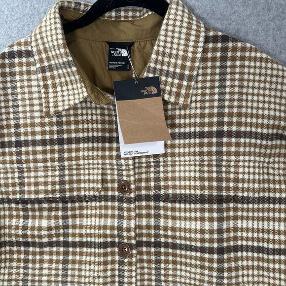 NWT The North Face Women's Valley Flannel Shirt Jacket Utility Brown MED. $110 - Picture 2 of 16